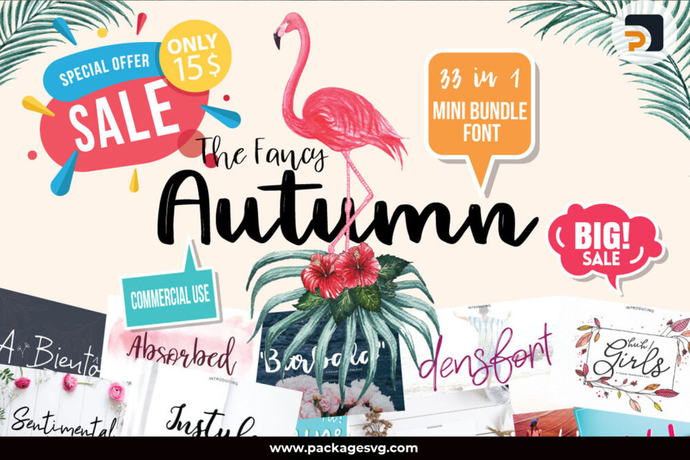 33 The Fancy Autumn Bundle Font, OTF TTF File