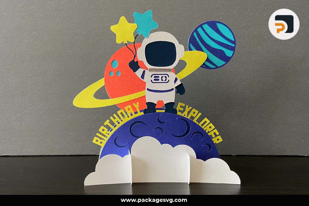 3D Birthday Explore Pop-up SVG, Space Template For Cricut