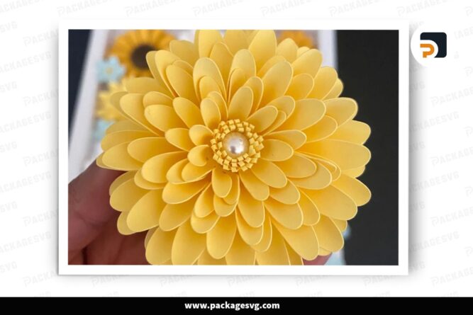 3D Dahlia Papercut SVG, Flower Template For Cricut