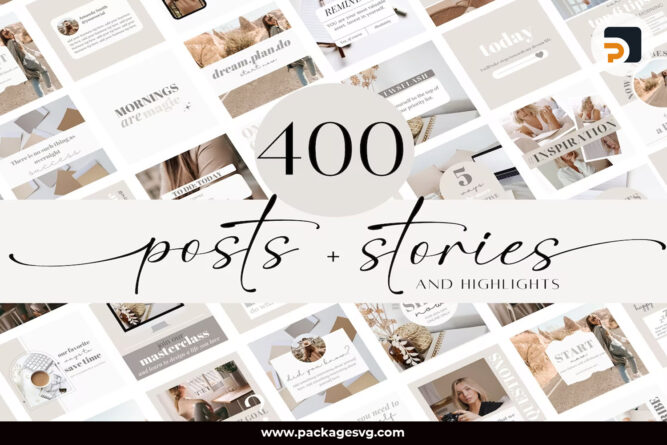 400 Instagram Posts and Stories Templates