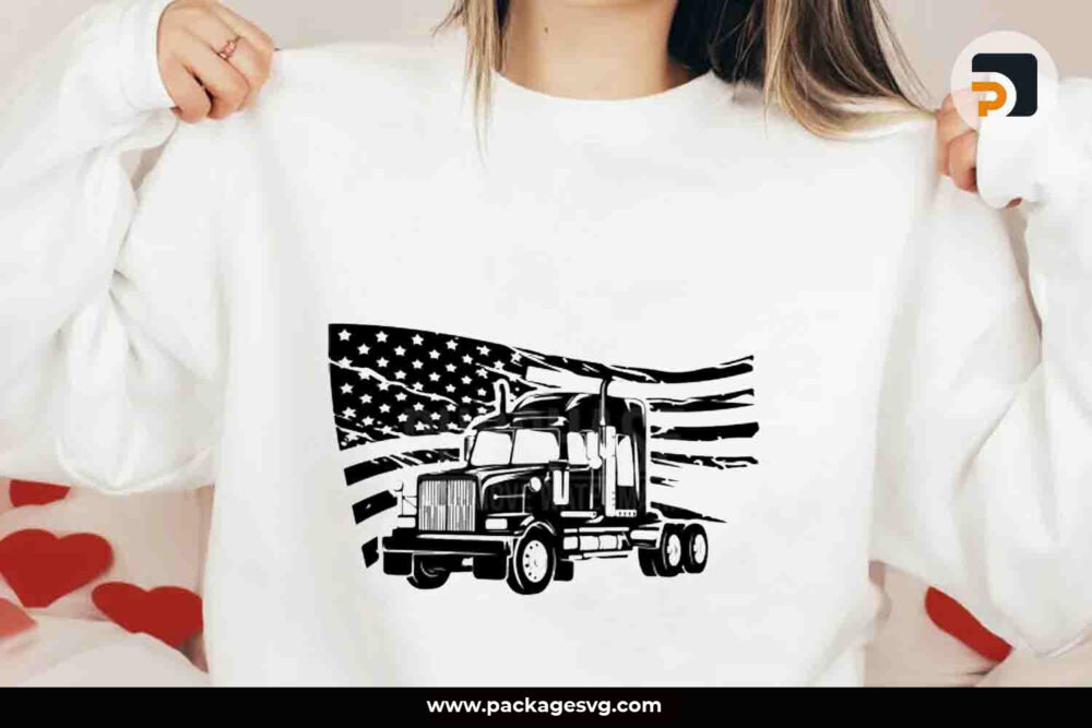 America Truck Flag SVG PNG DXF EPS