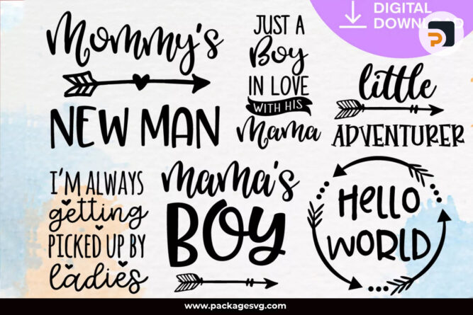 Baby Boy SVG Bundle, 40+ Designs SVG PNG DXF