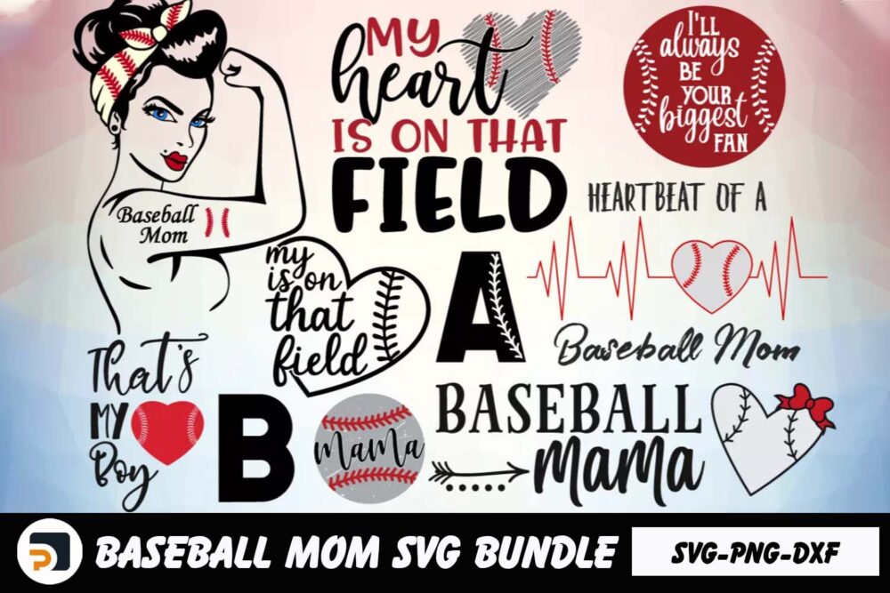 Baseball Mom SVG Bundle, 100+ Sports Designs SVG PNG DXF