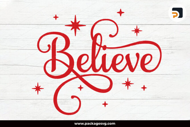 Believe SVG, Christmas Design SVG PNG DXF