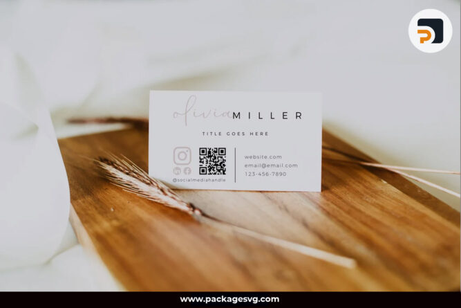 Business Card Template QR Code, Editable Card Canva Template