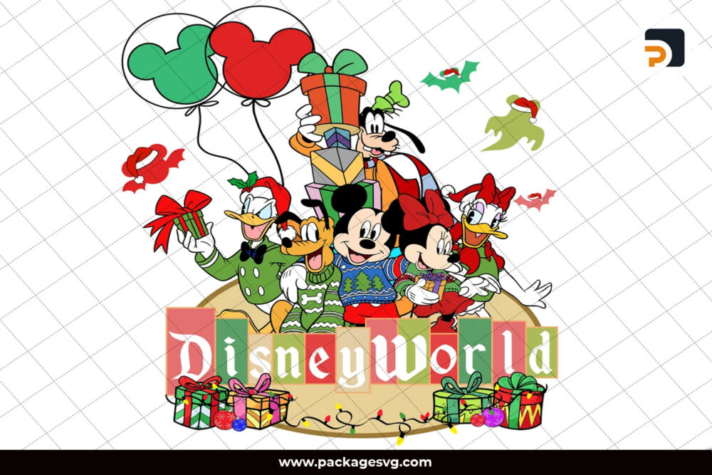 Christmas Disney World PNG, Mickey and Friends PNG