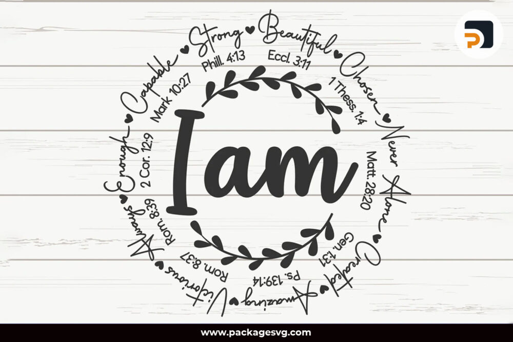 I am Inspiration SVG, Bible Verse SVG PNG DXF EPS