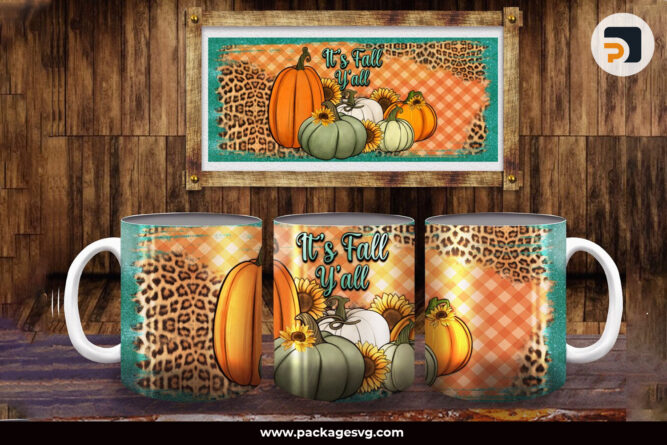 It's Fall Y'all Pumpkin 11oz and 15oz Mug PNG