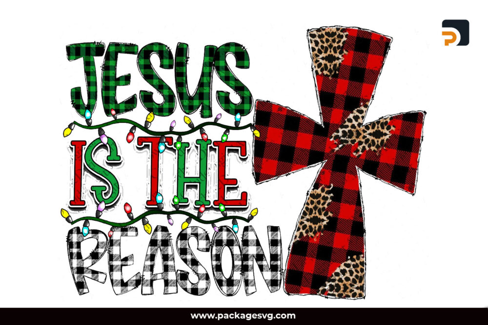 Jesus The Reason for the Season PNG, Christmas Cross PNG Sublimation Design