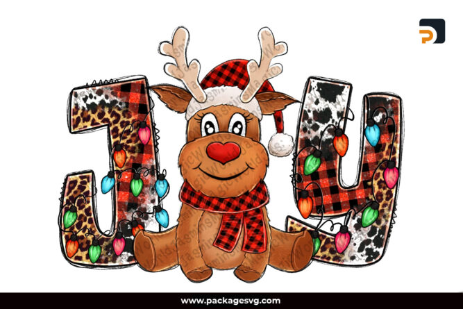 Joy Christmas Baby Reindeer PNG Sublimation Design