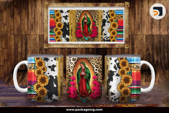 Lady Of Guadalupe 11oz and 15oz Mug PNG, Mexico Sublimation Design