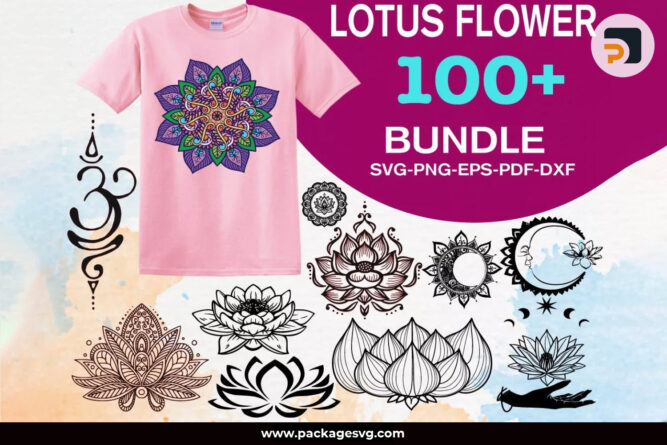 Lotus Flower SVG Bundle, 100+ Designs SVG PNG EPS DXF PDF