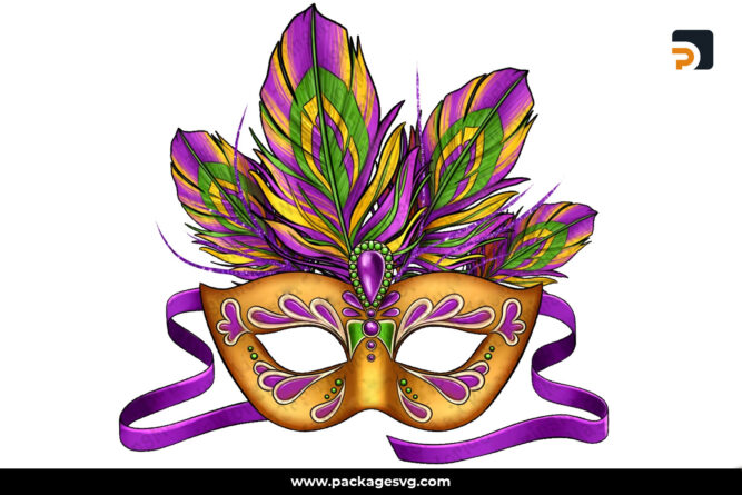 Mardi Gras Carnival Mask PNG Sublimation Design