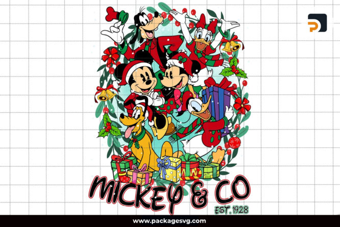 Mickey and CO EST.1928 PNG, Christmas Disney PNG