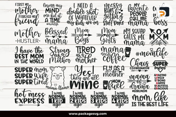 Mom Life SVG Bundle, Mother's Day SVG PNG DXF EPS