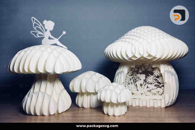 Mushroom and Little Fairy SVG, Tinker Bell 3D Paper Craft