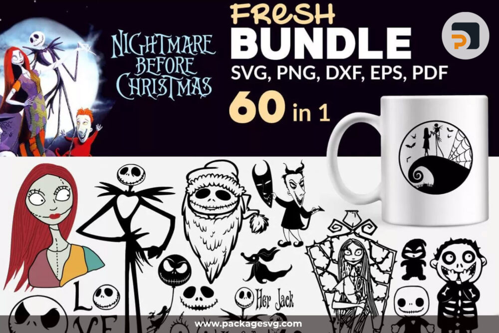 Nightmare Before Christmas SVG Bundle, 60 Files SVG