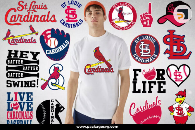 ST Louis Cardinals Bundle SVG PNG DXF, 50+ Designs Printable on T-Shirt