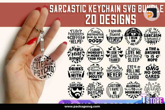 Sarcastic Quotes SVG Keychain Bundle