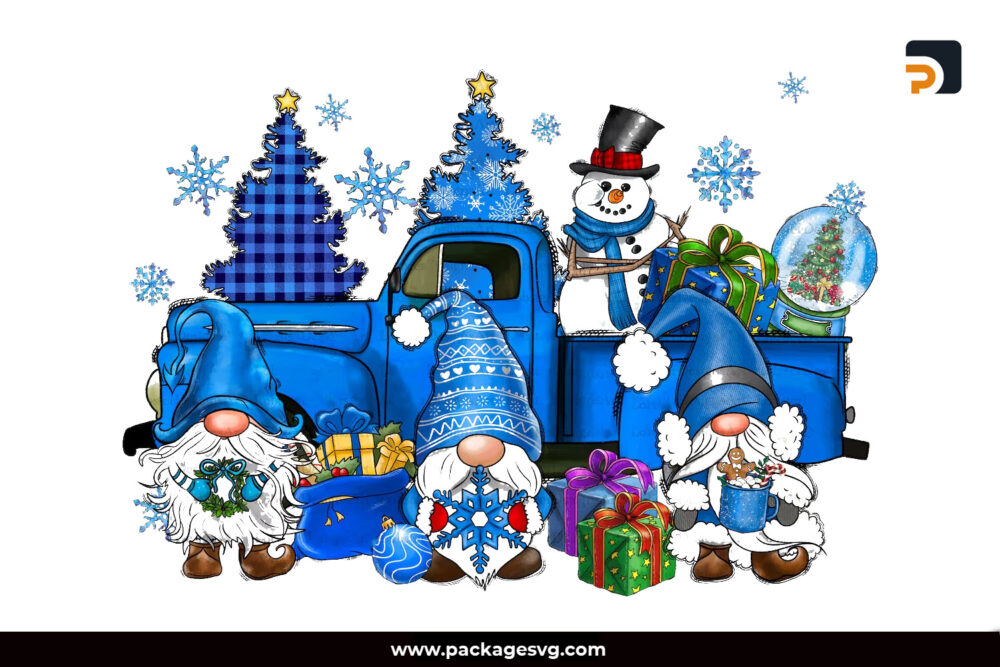 Snow Gnome Truck PNG, Hello Winter Gnome PNG Sublimation Design