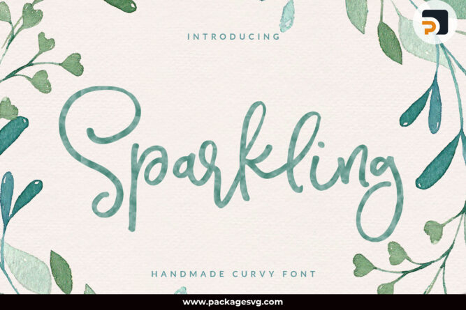 Sparkling Handmade Curvy Font, OTF TTF File