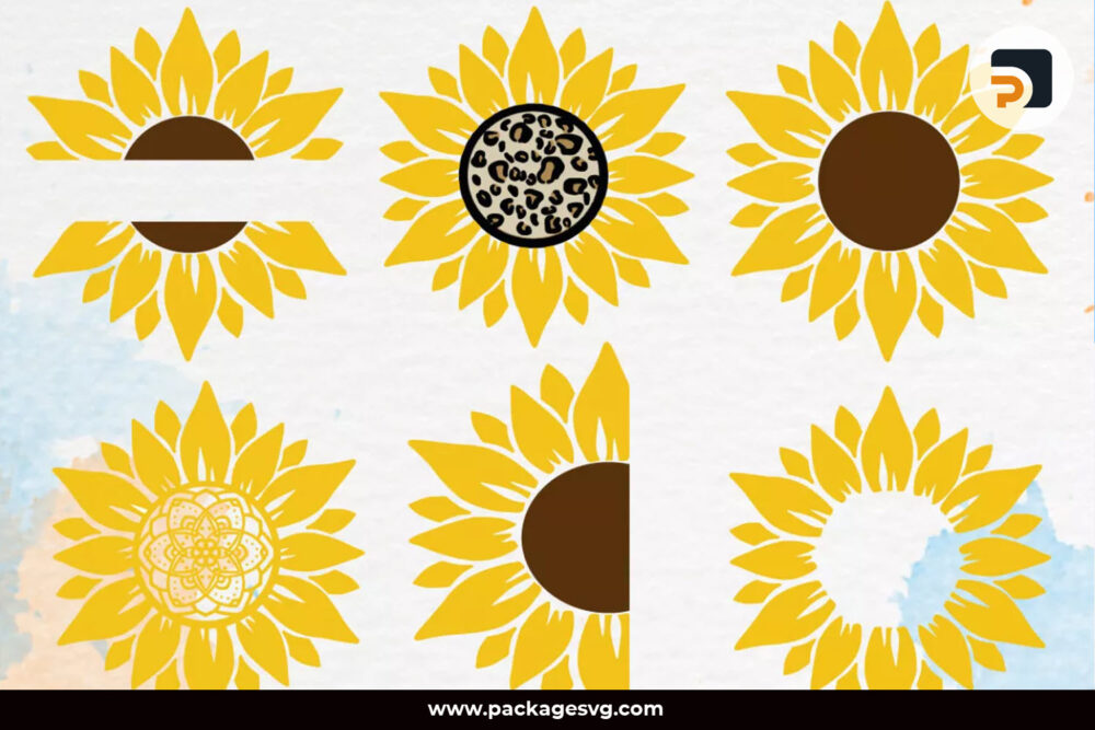 Sunflower Bundle SVG PNG EPS DXF PDF JPG AI, 40+ Designs