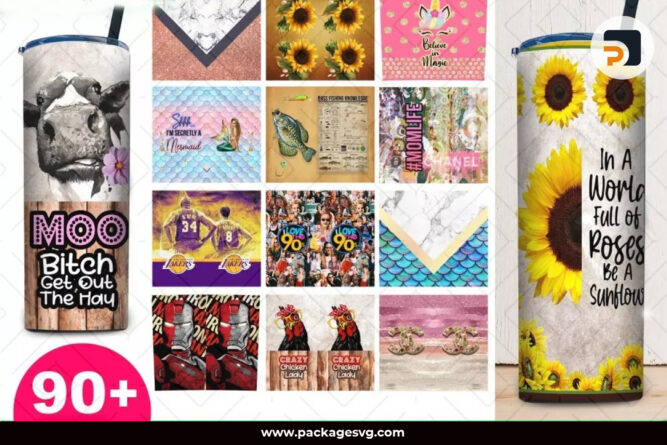 Tumbler Sublimation Design Bundle PNG, 90+ Designs