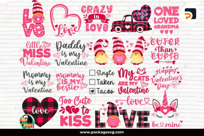 Valentine's Day SVG Bundle, 20 Love Designs SVG PNG DXF EPS