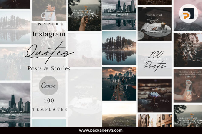 100 Instagram Motivational Quote Templates, Editable Positive Quote