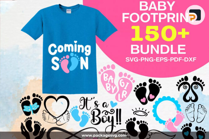 Baby Footprint SVG Bundle, 150+ Designs