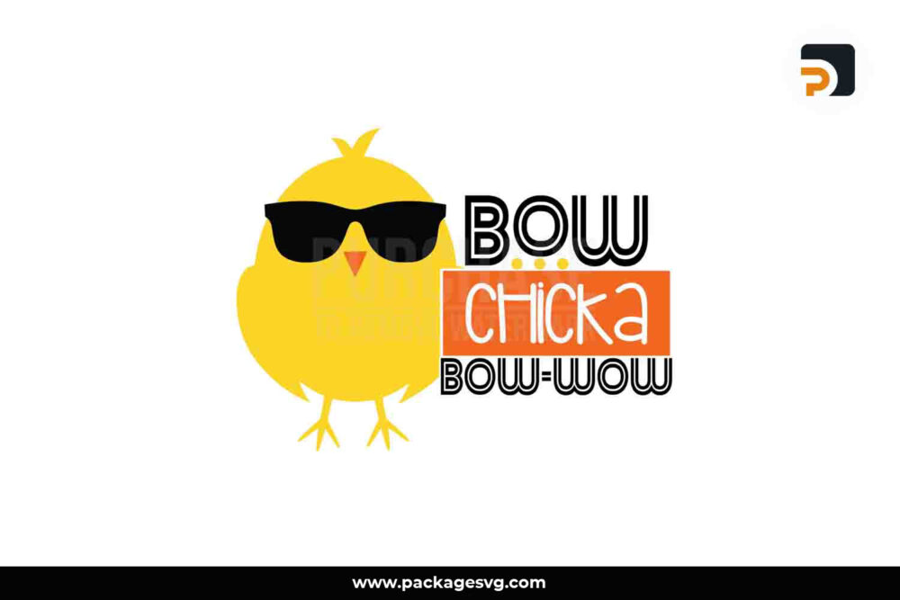 Bow Chicka Bow Wow SVG, Easter Day T-Shirt Design