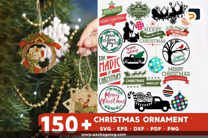 Christmas Ornament SVG Bundle, 150+ Designs SVG