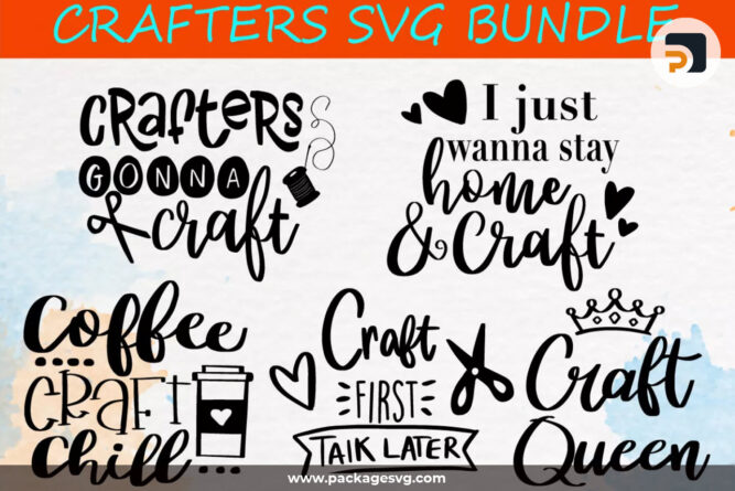 Crafters Quotes SVG Bundle, 40 Designs