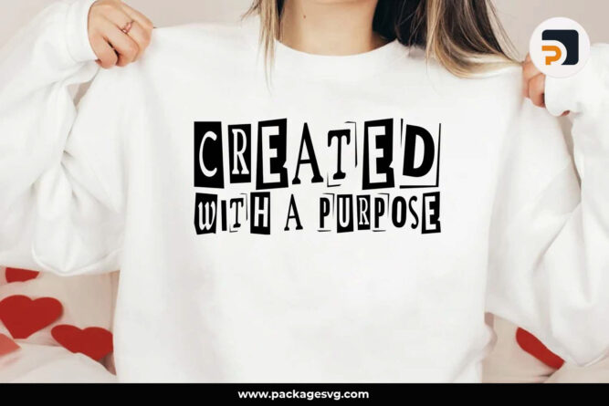 Created with a Purpose SVG, Christian T-Shirt Design