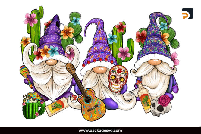 Day Of The Dead Gnomes PNG Sublimation Design