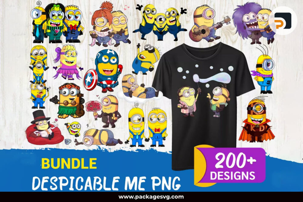 Despicable Me PNG Bundle, 200+ Minions Designs