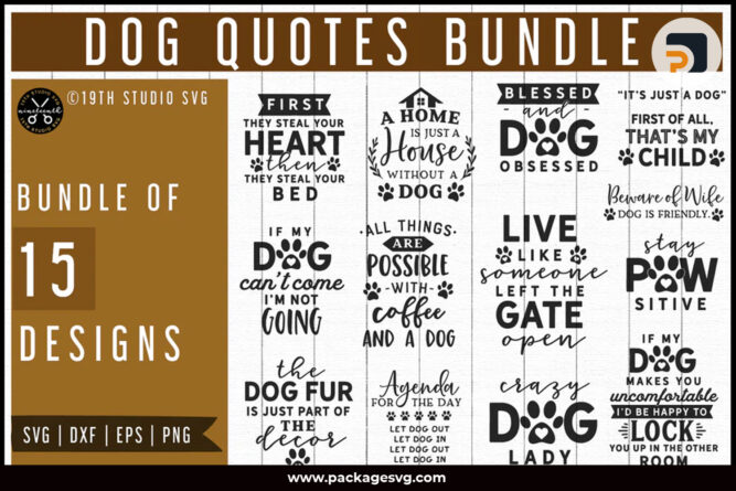 Dog Quotes Bundle SVG PNG EPS DXF