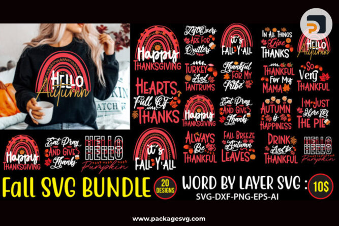 Fall Mega Bundle SVG, 20 Autumn Designs