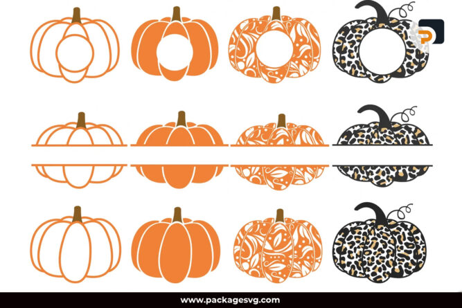 Fall Pumpkin Monogram SVG PNG DXF EPS JPG