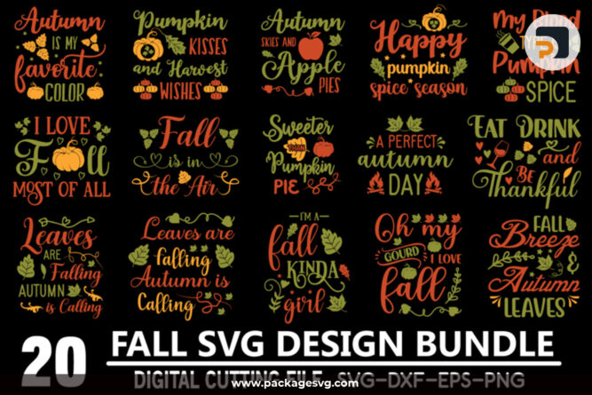 Fall Quote Bundle 20 Designs SVG