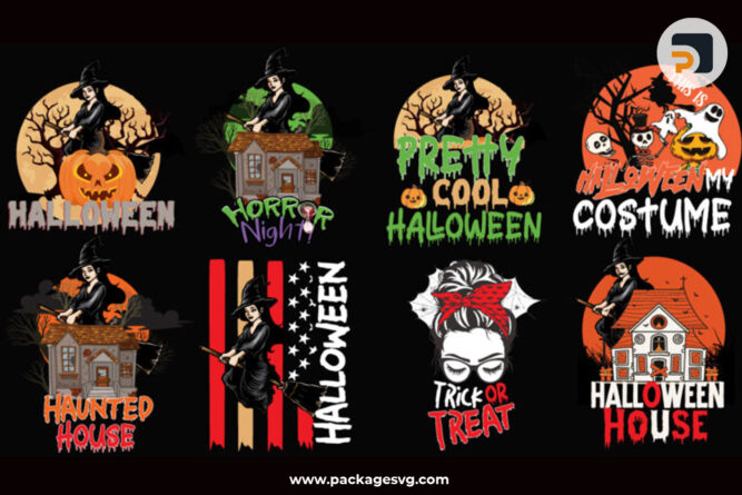 Halloween Bundle 20 Designs PNG JPG EPS AI, Printable Halloween T-Shirt and Poster