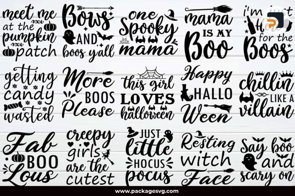 Halloween Quotes Bundle SVG PNG DXF EPS PDF