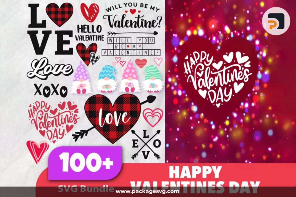 Happy Valentines Day SVG Bundle, 100+ Designs Lover SVG