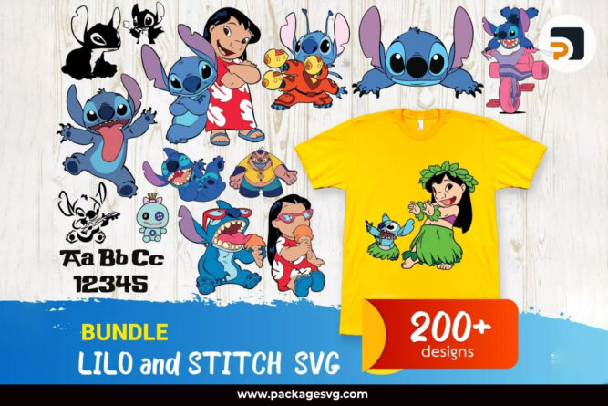 Lilo and Stitch SVG Bundle, 200+ Cartoon Designs