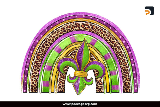 Mardi Gras Rainbow PNG Sublimation Design