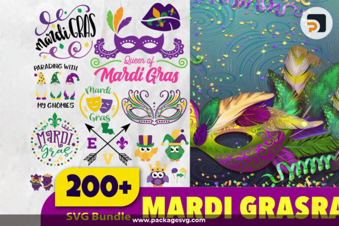 Mardi Gras SVG Bundle, 200+ Designs