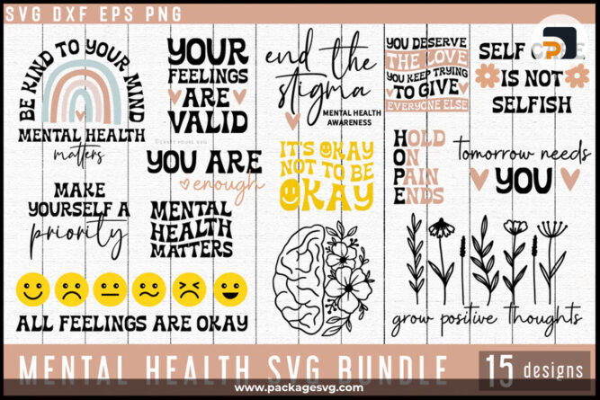 Mental Health Awareness Bundle SVG