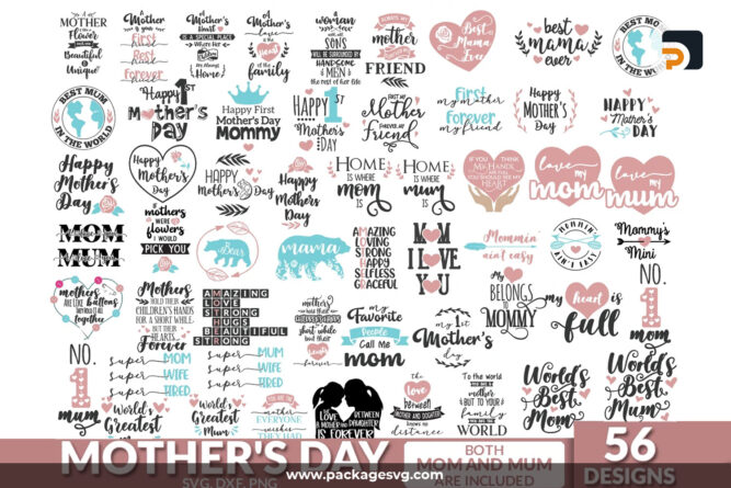 Mother's Day SVG Bundle, Mom Life SVG