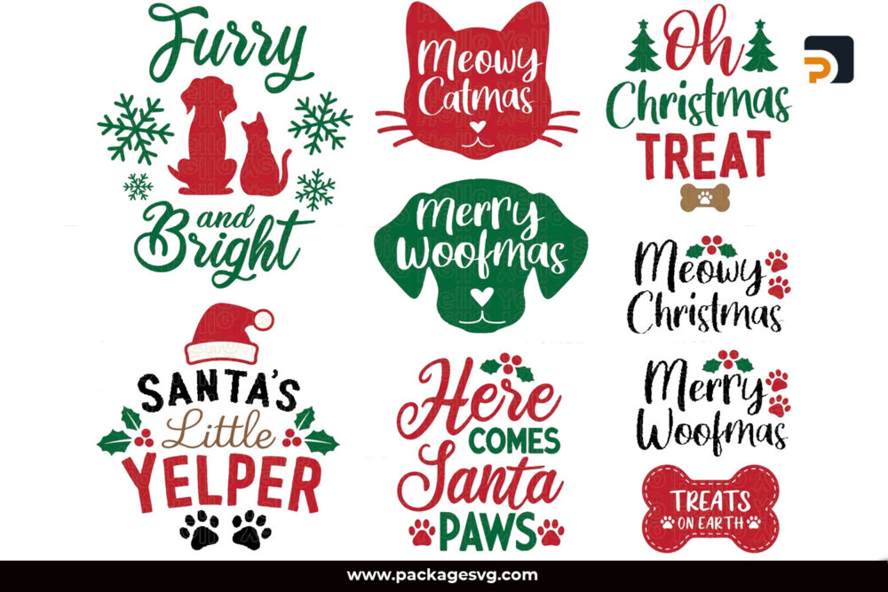 Pet Christmas SVG Bundle, Christmas Design SVG