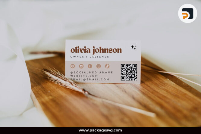 Retro Business Card Template, Printable Groovy Business Card Design